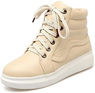 Velardeeee Sandals Autumn&amp; Winter Soft Flat Sole Plus CN Size 34-43 Platform ANKLE BOOTS Beige5.5 B(M) US