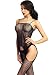 Amoretu Womens Spaghetti Straps Cut Out Body Stockings Lingerie Black, one size