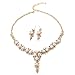 FAYBOX Glamorous Crystal Rhinestone Beading Necklace Earrings Wedding Jewelry Sets