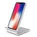 Qi Wireless Charger,Guanchi Aluminum Fast Wireless Charging Pad Stand (NO AC Adapter) for Galaxy Note 8 S8 S8 Plus S7 Edge S7 S6 Edge Plus Note 5, Standard Charge for iPhone X iPhone 8 8 Plus-Silver