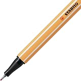 Stabilo point 88 Fineliner Pack of 10 Strawberry Red 0.4 mm rugged metal tip view 3