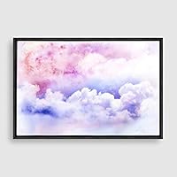 Framed Canvas Wall Art Watercolor Cloud Canvas Prints Home Artwork Decoration for Living Room,Bedroom - 16x24 inches
