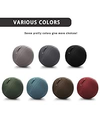 Joywell - Pelota de fitness para pilates, con bomba rápida para oficina, hogar, gimnasio, entrenamiento abdominal, ligera, postura ergonómica, activación de la pelota de ejercicio con mango