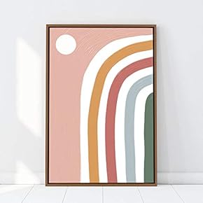 signwin Framed Canvas Wall Art Nordic Rainbow Canvas...