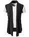 H2H Men's Shawl Collar Sleeveless Cardigan with No Button CHARCOAL US XL/Asia 2XL (KMOCASL01)