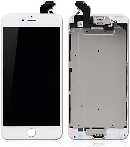 Rabbitstorm Replacement Digitizer and Touch Screen LCD Assembly With Spare Parts (Home Button, Flex Cable, Camera Bracket, Adhesive,Tools) For iPhone 6 plus 5.5" (White)