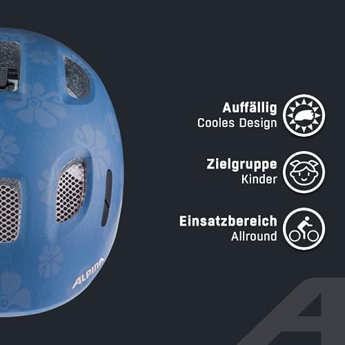 Ximo 2 L.E. Kinderfahrradhelm, Soft bl. Flow. matt, 47-51 cm