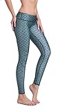 Jescakoo Lady's Printed Wide Waistband High Compression Workout Yoga Leggings
