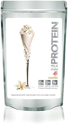 Protein Milkshake Low Carb Protein Powder - Vanilla 100% Premium Whey Protein, 30 Servings - 2LB