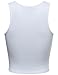 BEKDO Womens Solid Ribbed Jersey Trendy Racerback Crop Tank Top-S-WHITE