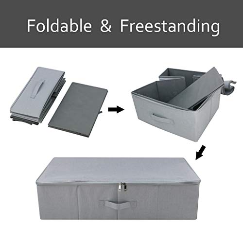 iwill CREATE PRO Under Bed Storage Bins with Lids, Under Bed Shoe