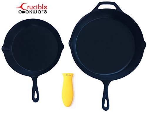 Silicone Hot Handle Pot Holder Mixed Set of 3 For Cast Iron Skillets, Mini Handle, Assist Handle , Handle Cover - Yellow
