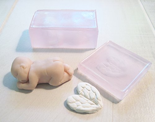 Little Baby and Angel Wings Set of Two Silicone Molds 1.5"