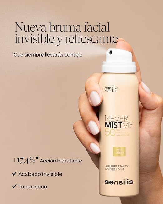 - Invisible Never Mist Me, Bruma Solar SPF50, 100 ml