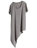 JOLLYCHIC Women's Irregular Loose T Shirt Dress Oversized Long Tunics