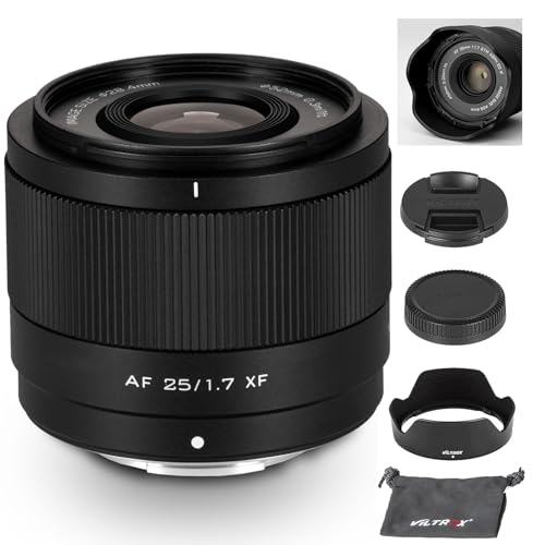 VILTROX 25mm F1.7 XF APS-C for Fuji X, Large Aperture STM Auto Focus Lens for Fujifilm Fuji X-Mount Cameras X-E4 X-H1 X-Pro3 X-S10 X-T4 X-T10 X-T20 X-T30 XT30II X-T200 X-H2 X-H2S X-T5 X-S20 X-T50 X-M5
