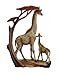 Zeckos Giraffe Family Carved Wood Look Resin Statue