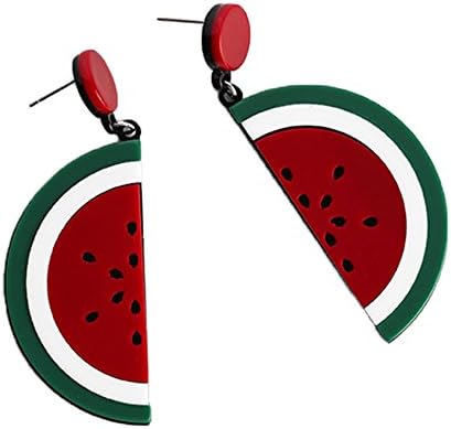 Myun Statement Cute Resin Watermelon Fruit Section Drop Dangle Earrings Stud for Women Fashion Jewelry