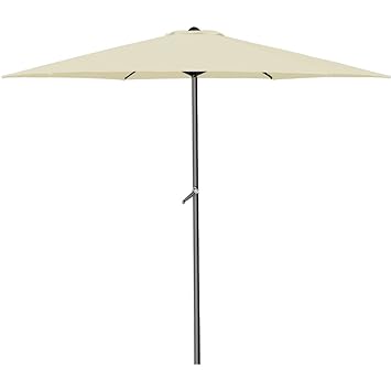 Deuba Sonnenschirm I Aluminium I Ø300cm I mit UV-Schutz 40+ I inkl. Kurbel + Dachhaube I mit Neigevorrichtung I beige - Kurbe