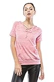 Luna Flower Women's Kangaroo Pocket Short Sleeve Soft Slub Hoodies