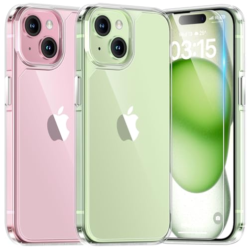 TAURI Clear for iPhone 15 Case, and HD Screen Protector... en promo sur Amazon