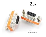CablesOnline DB9 Null Modem Female to Female Slimline Data Transfer Adapter/Gender Changer , (2-Pack) (AD-N06M-2)