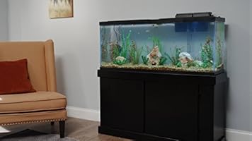 Perfecto Majesty 55 Gallon Aquarium Stand With Storage Black Wood