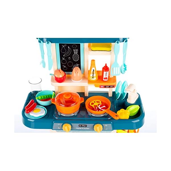 Kinderplay Kinderküche Spielküche Spielzeugküche Küchenset - Licht, Wasser, Dampf, Ton, 65 Küchenzubehör, Die Höhe… – Bild 6