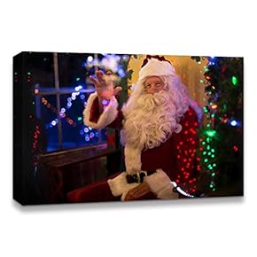 Canvas Wall Art Christmas Santa Claus Decor Painting Artwork for Home Prints Framed - 12x18 inches