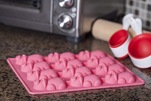 Mobi 12 Little Pigs in a Blanket Silicone Baking Mold, Pink, Set of 2