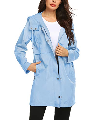 Avoogue Casual Raincoats Active Outdoor Hooded Long Sleeve Waterproof Lightweight Jacket