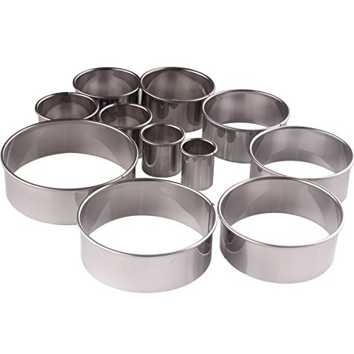 Zicome 11 Piece Round Cookie Cutters, Stainless Steel, Assorted Sizes - Thumbnail 6
