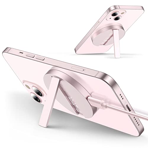 ESR HaloLock Kickstand Wireless Charger, MagSafe-Compatible Charger for iPhone 14/14 Plus/14 Pro/14 Pro Max and 13/12 Series, with 5 ft (1.5 m) Removable Cable, Adapter Not Included, Pink