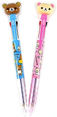 San-x Rilakkuma Mascot 3-Color Ballpoint Pen with Pocket Clip : Set of 2