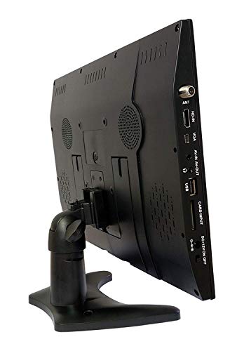 Milanix 14" Portable Widescreen Television Battery Powered LED HD TV with HDMI, VGA, USB/SD, RCA, FM, Built in Digital Tuner, AV Inputs, and Remote Control
