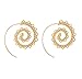 ShungHO Spiral Earring Vintage Bohemian Spiral Earring Circles Round Tribal Ethnic Earrings,Gold