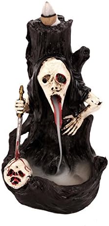 woobud Ghost Incense Burner Smoke Backflow Cones Holder for Home Decoration Halloween Gifts + 10 Cones