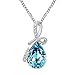 White Gold Plated Swarovski Crystal Elements Eternal Love Teardrop Pendant Necklace Fashion Jewelry for Women
