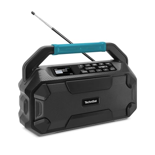 TechniSat Viola 231 OD – Makita Akku kompatibles Baustellenradio (DAB+, UKW, AUX in, Bluetooth, IPX4 Spritzwassergeschützt, 2 x 15 W Stereo Lautsprecher)