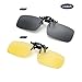 Clip on Flip Up Polarized Sunglasses Anti-blue Ray Glare Eyeglass by AUUS [2-Pack] UV400 Night Vision for Driving Outdoor