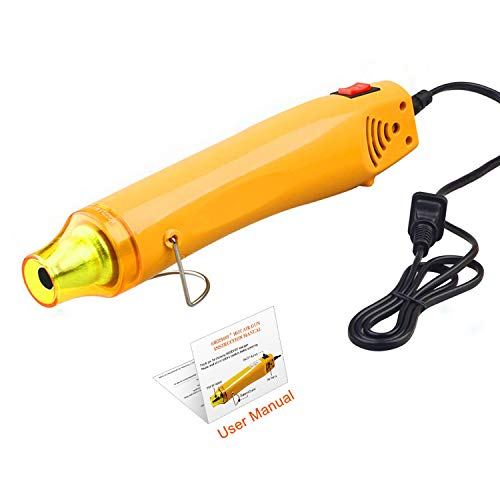 300W Heat Gun NODDWAY Portable Handheld Hot Air Gun, High-Temperature Bubble Buster Tools for Embossing, Heat Shrink, Making Epoxy Glitter Tumblers, Convex Powder Painting
