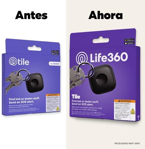 Tile - Localizador Bluetooth, localizador de Llaves y localizador de Objetos para Llaves, Bolsos y Mucho más.Compatible con iOS y Android. Paquete de 1 (Negro)