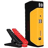 Car Jump Starter 400A Peak 8000mAh, PUSHIDUN Portable Battery Booster &amp; Charger for 12V Car 3.0L Gas &amp; 2.0L Diesel with Emergency Blade &amp; Hammer and Built-In Flashlight Jump Pack Phone Power Bank