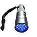 Spot's Light UV Blacklight Flashlight, Silver 12 LED, Ultraviolet Pet Urine Stain Detector Finds Dog and Cat Pee on Carpets, Rugs, any Floor or Wall