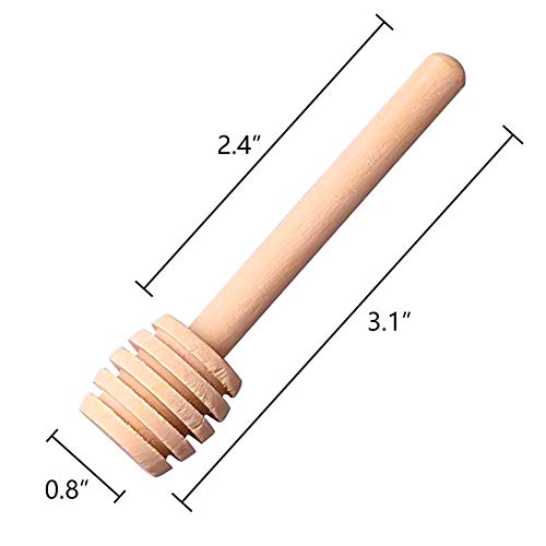 HansGo Honeycomb Stick, 36PCS 3 Inch Mini Wood Honey Dipper Sticks Honey Stirrer Honey Wand for Honey Jar Dispense Drizzle Honey, Wedding Party Favors