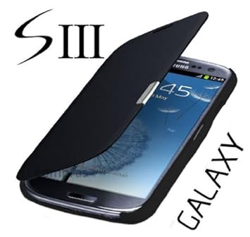q1 Samsung Galaxy S3 Neo Gt - i9301i / S3 i9300 / S3 LTE i9305 Flip Cover Schwarz/Black Hülle Tasche Akkudeckel Flip Case