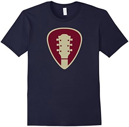 Men's Guitar Pick T-Shirt Gift, Cool Guitar Handle Pick Logo Shirt Medium Navy