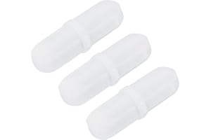 MECCANIXITY Magnetic Stirrer Mixer Stir Bar Rod 25mm/0.98" with Ring Shape PTFE Coating Magnet White for Laboratory 3Pcs