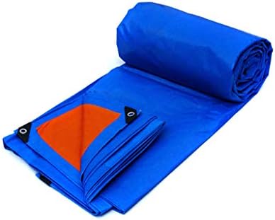 Outdoor thick waterproof tarpaulin Rainproof Tarpaulin, Waterproof Sunscreen Tarpaulin, Car Outdoor Sunshade And Rainproof Cloth (Color : Blue orange, Size : 6 * 4m)