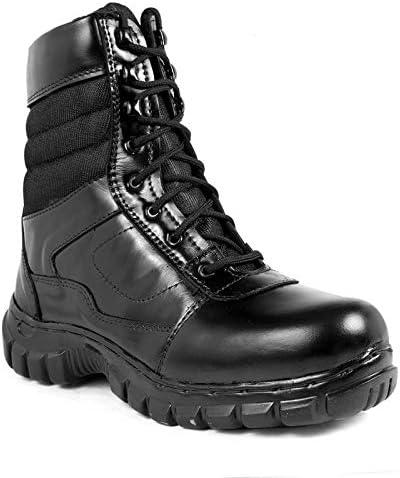 Men's Black Genuine Leather High Ankle Commando Combat Boots || Military Boots